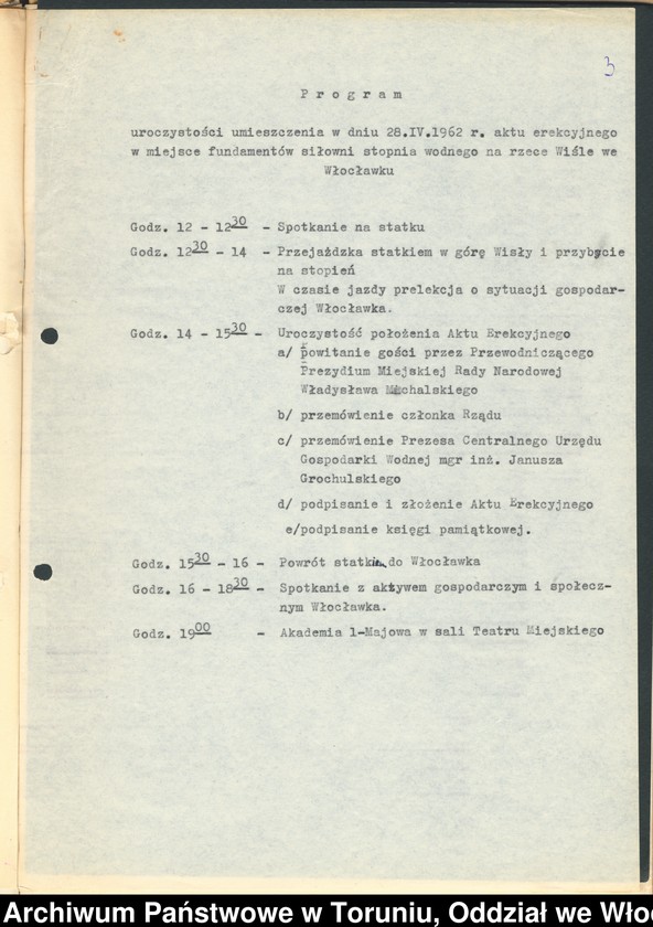 image.from.unit.number "Akt erekcyjny położony w miejscu fundamentów stopnia wodnego we Włocławku w dniu 28.04.1962."