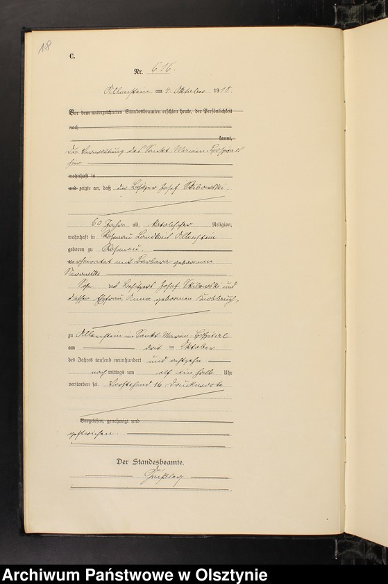 image.from.unit.number "Sterbe-Haupt-Register Tom II, Nr 600-877"