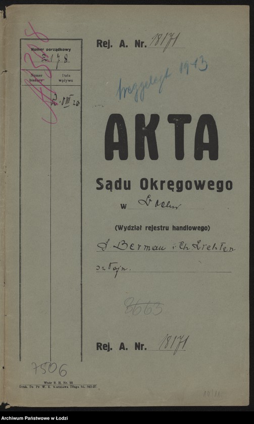Obraz 2 z jednostki "Samuel Berman, Chaim Lichtensztajn – sprzedaż manufaktury"