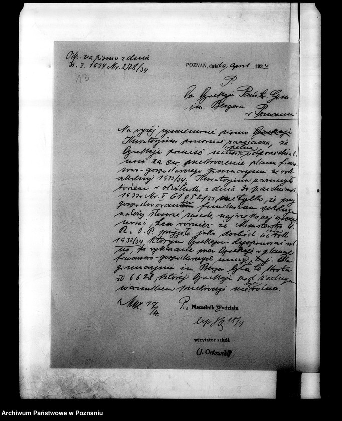 Obraz 17 z jednostki "Państwowe Gimnazjum imienia Bergera- Poznań [między innymi sprawozdanie z egzaminu dojrzałości eksternów]"