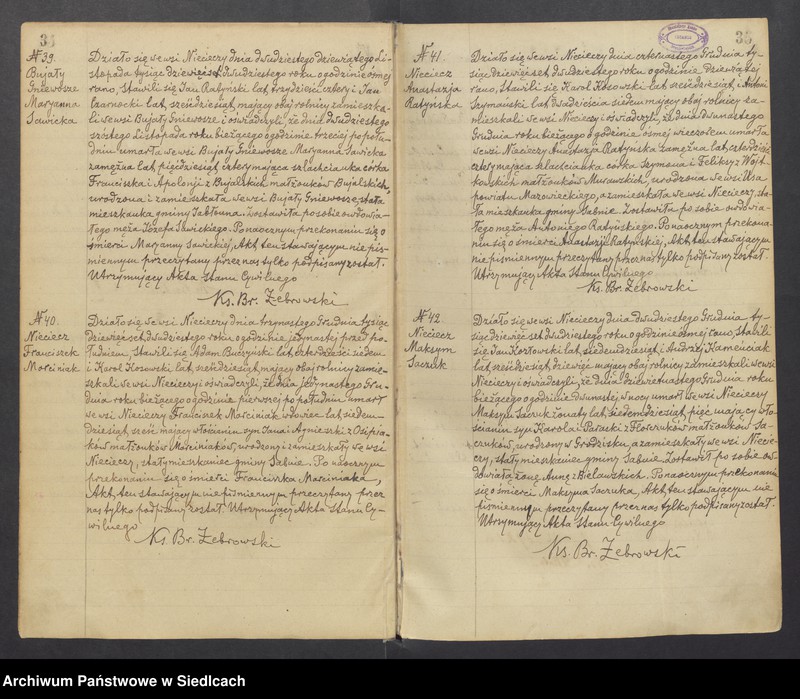 image.from.unit.number "Unikat aktów zmarłych z Parafii Nieciecz od 1919 roku do 1935 roku"