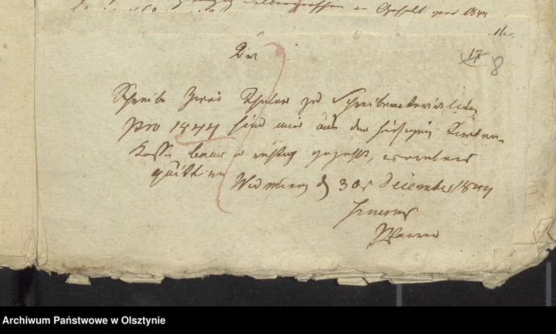 image.from.unit.number "Rechnung der Kirchenkasse zu Widminnen für das Jahr 1844"