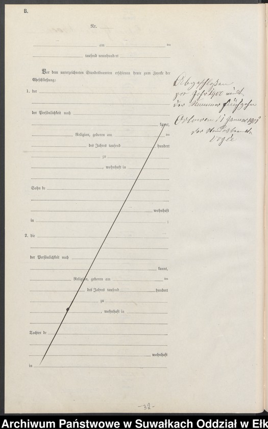 image.from.unit.number "Heiraths-Neben-Register des Preussischen Standes-Amtes Orlowen Kreis Loetzen"