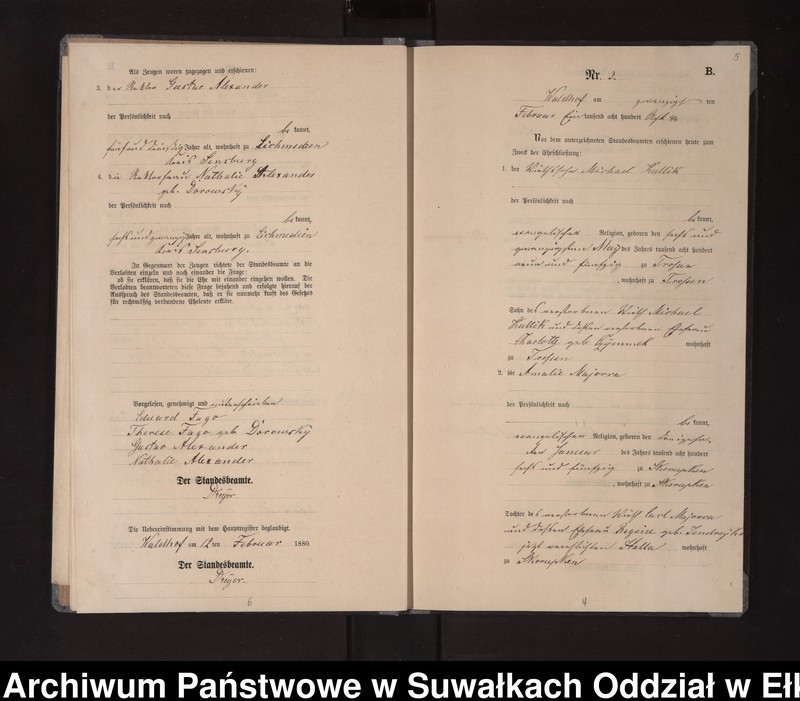 image.from.unit.number "Heiraths-Neben-Register des Königlich Preussischen Standes-Amtes Orlen Kreis Loetzen"