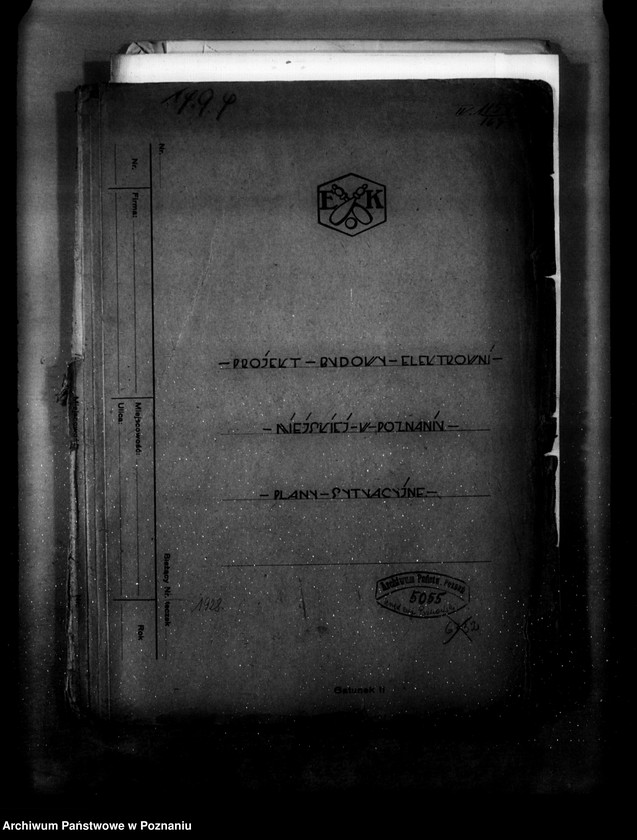 Obraz 4 z jednostki "Projekt budowy Elektrowni Miejskiej w Poznaniu plany sytuacyjne"