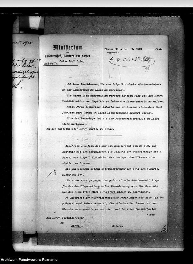 Obraz 15 z jednostki "Akta betr. fuer Anstellung und Versetzungen der Gestuet - Beamten."