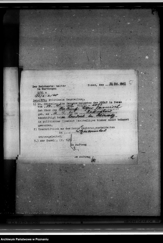 Obraz 9 z jednostki "Politische Beurteilungen der Angestellten"