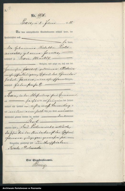 Obraz 11 z jednostki "Księga urodzeń t. III"