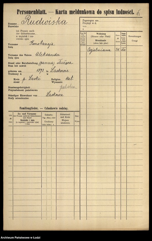 Obraz 17 z jednostki "[Spis ludności Łodzi] Rudolnik-Rupniewski"