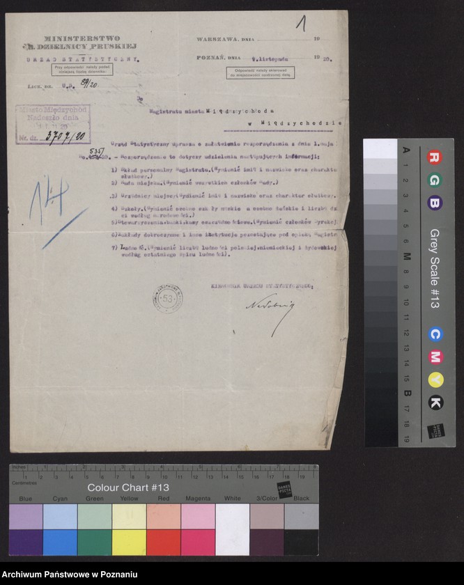 Obraz 3 z jednostki "[Dane statystyczne dotyczące urzędów i szkół na terenie powiatu międzychodzkiego oraz wykazy miejscowości]"