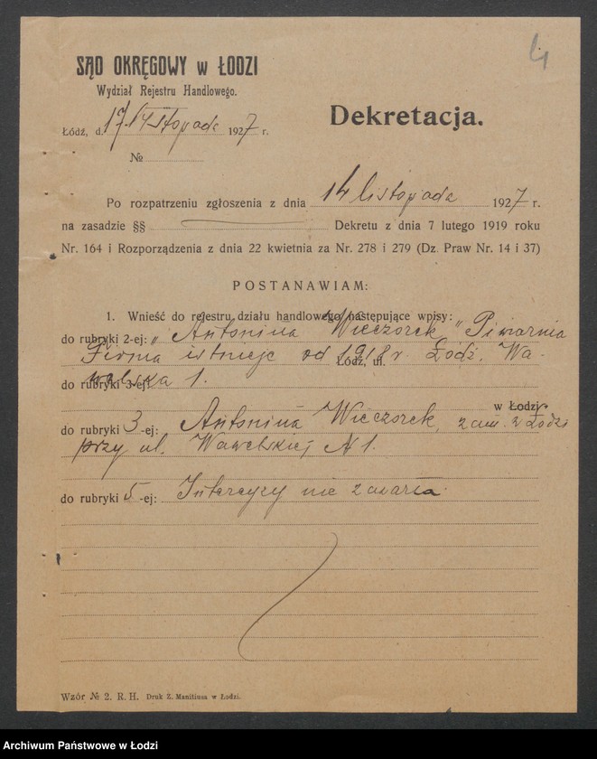 Obraz 6 z jednostki "Antonina Wieczorek- piwiarnia"