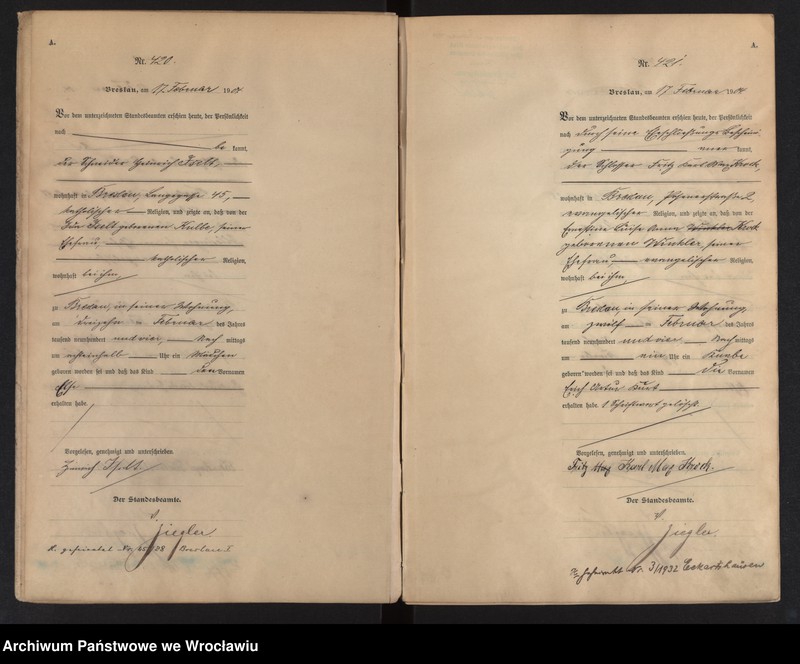 image.from.unit.number "Geburts-Haupt-Register Breslau I 1904 Band 2"