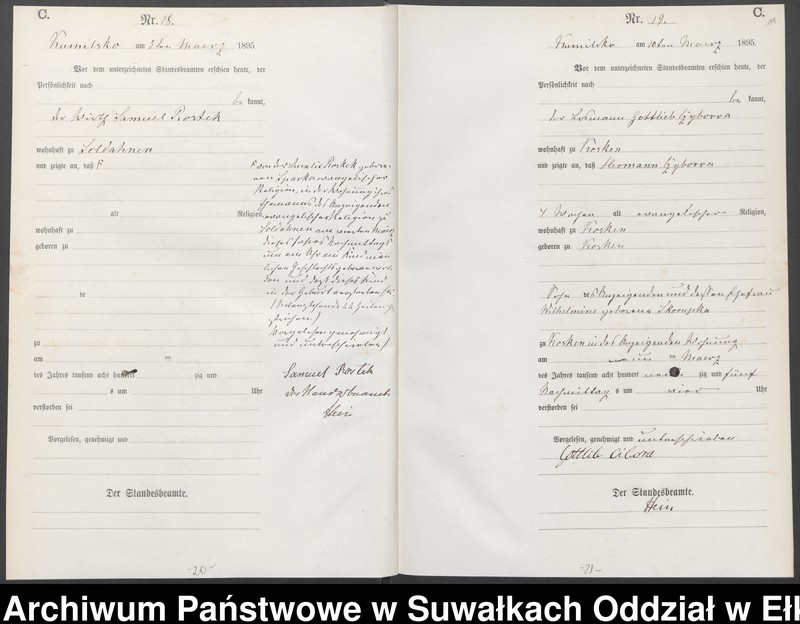 image.from.unit.number "Sterbe-Haupt-Register des Königlichen Preussischen Standes-Amtes Kumilsko Kreis Johannisburg"