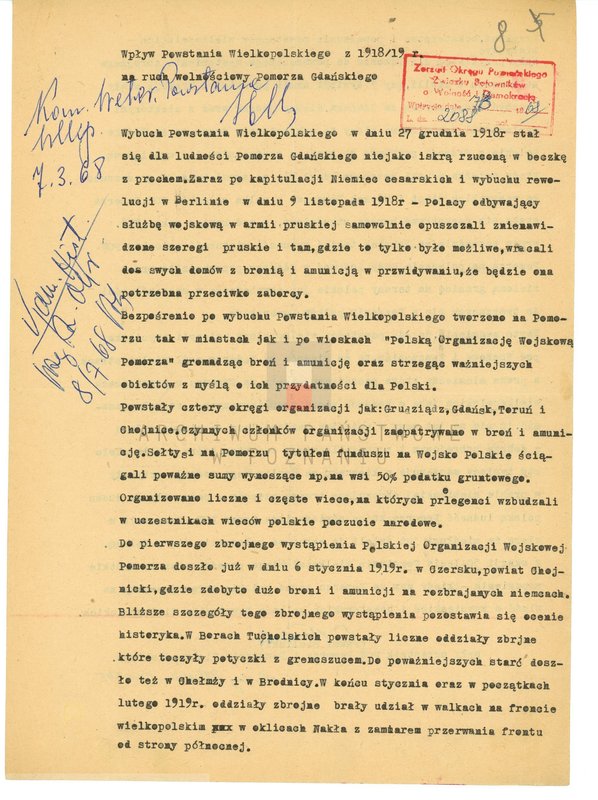 Obraz 20 z jednostki "Relacje i wspomnienia dotyczące powstania wielkopolskiego: 1. Rąbczyn, powiat Wągrowiec, województwo poznańskie, 2. Rogoźno, powiat Oborniki, województwo poznańskie, 3. Romanowo, powiat Czarnków, województwo poznańskie, 4. Roszki, powiat Krotoszyn, województwo poznańskie."
