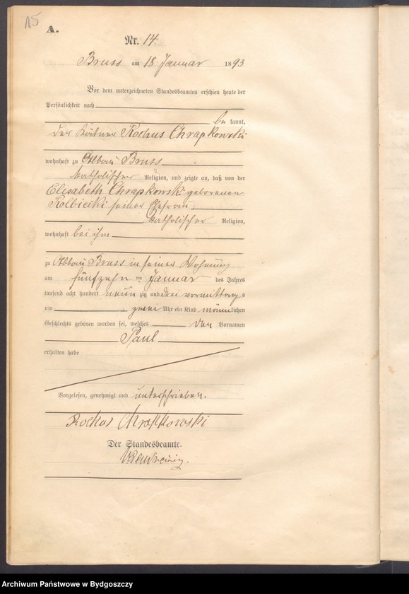 image.from.unit.number "Akta urodzeń - pierwopis nr 1-274"