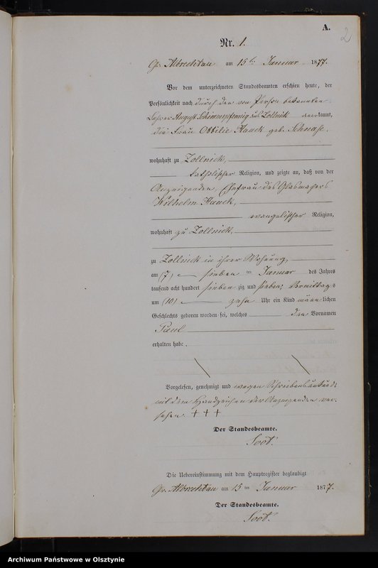 Obraz z jednostki "Geburts-Neben-Register Nr 1 - 33"