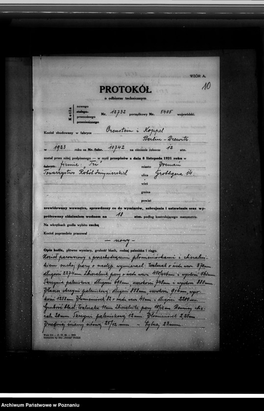 Obraz 14 z jednostki "Towarzystwo robót inżynieryjnych "Tri" w Poznaniu nr woj. 5405"