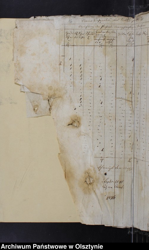 image.from.unit.number "General-Nachweisung der Personaldezemspflichtigen im Kirchspiel 1840/1841 Rechnungsbelege 1838-1844"