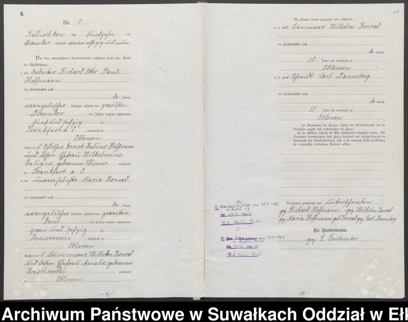 image.from.unit.number "[Heiraths-Haupt-Register des Königlichen Preussischen Standes-Amtes Kallischken Kreis Johannisburg]"