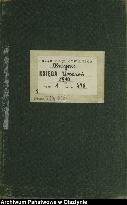 image.from.unit.number "Geburts-Haupt-Register Tom I , Nr 1-478"