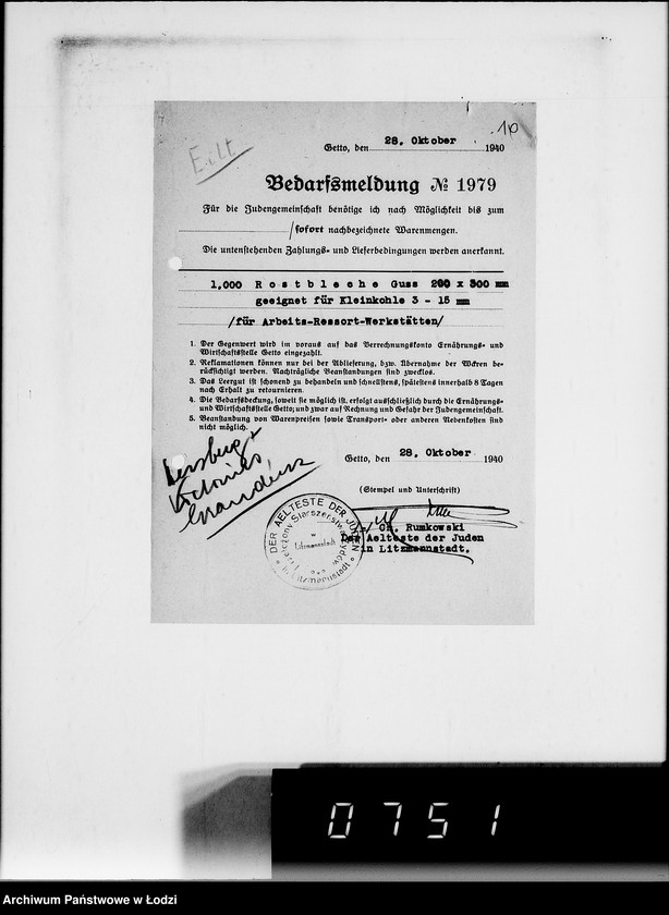 Obraz 14 z jednostki "Stornierte Bedarfsmeldungen [Korespondencja z różnymi firmami niemieckimi w sprawie dostawy różnych artykułów przemysłowych]"