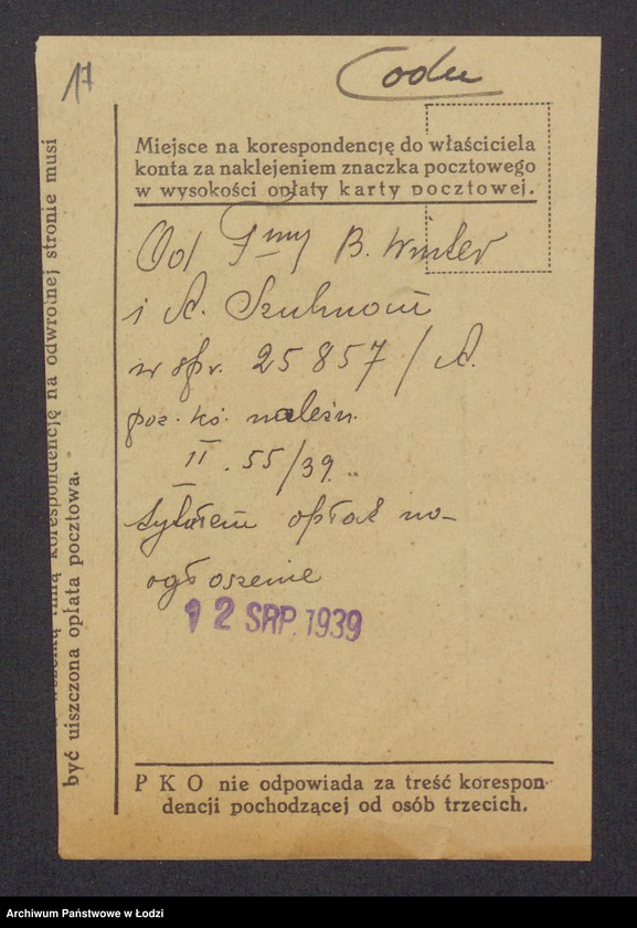 Obraz 19 z jednostki "Berek – Litman Winter, Abram Szulman – wytwórnia konfekcji w Brzezinach"