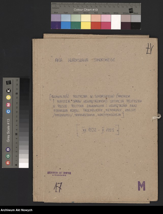 image.from.unit.number "Działalność polityczna Władysława Sikorskiego jako premiera i ministra spraw wewnętrznych. Sytuacja polityczna w Polsce. Polityka zagraniczna i wewnętrzna oraz finansowa rządu. Przemówienia, memoriały, odezwy, sprawozdania, korespondencja."