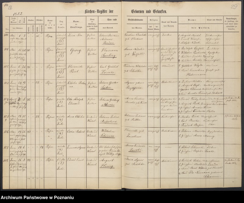 Obraz 17 z jednostki "Duplikat der Register der Gebornen, Getauften, Getrauten und Verstorbenen"