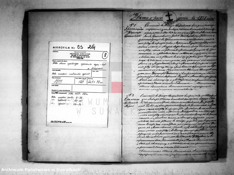 image.from.unit.number "Vtoraja kniga dlja zapisyvanija aktov o roždenii, brakosočetanii i smerti graždanskogo sostojanija vižajnskogo prichoda v 1875 godu"