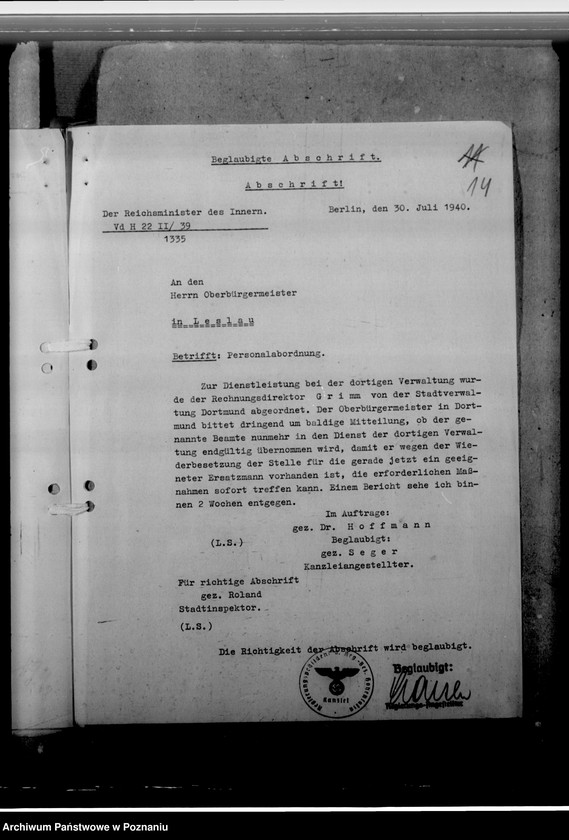 Obraz 19 z jednostki "Grimm, Rudolf - Bürgermeister in Leslau (Włocławek)"