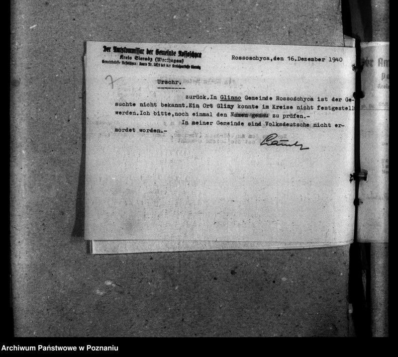 Obraz 11 z jednostki "Korespondencja w sprawie miejscowych Niemców, którzy zginęli w 1939 roku A - Z"