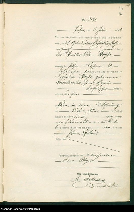 Obraz 15 z jednostki "Księga miejscowa urodzeń tom V"