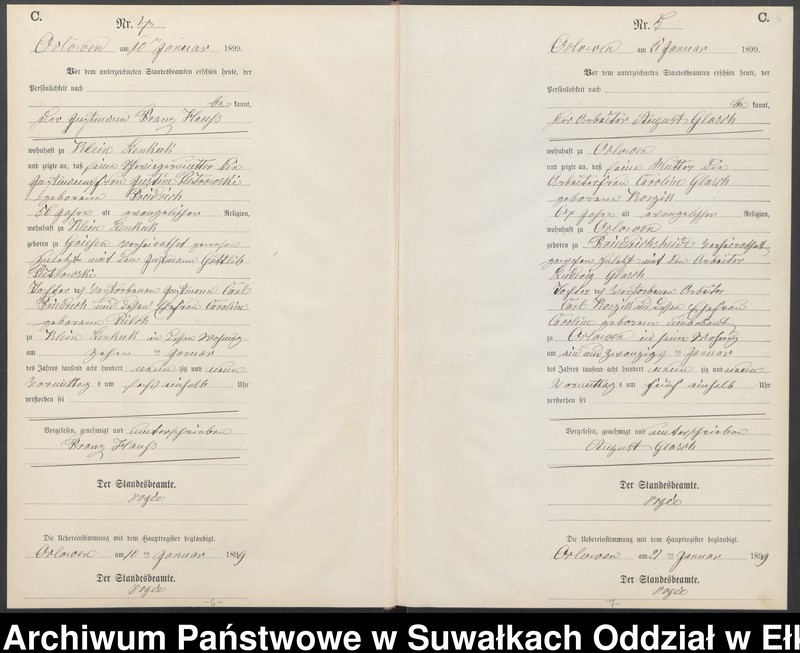 image.from.unit.number "Sterbe-Neben-Register des Preussischen Standes-Amtes Orlowen Kreis Loetzen"