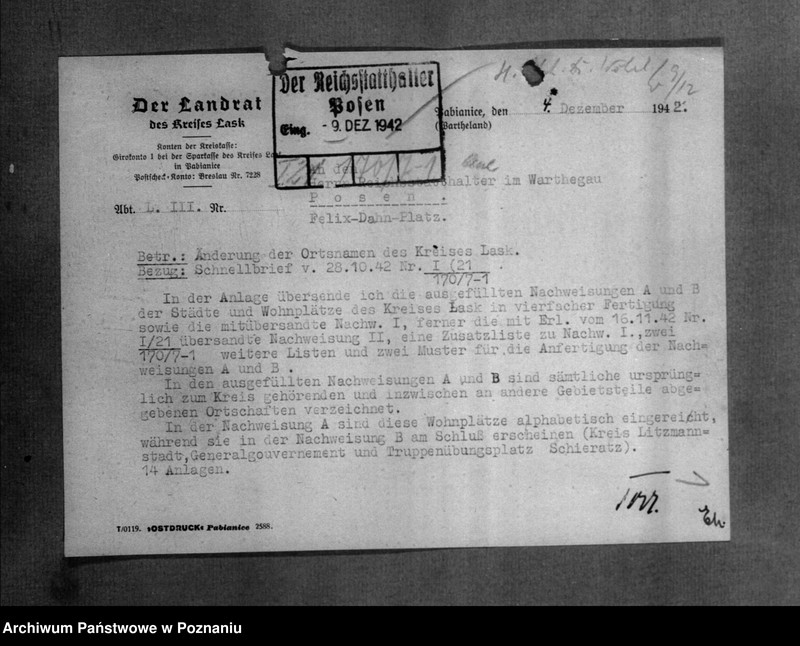 Obraz 5 z jednostki "Anderungen der Ortsnamen im Kreis Lask"