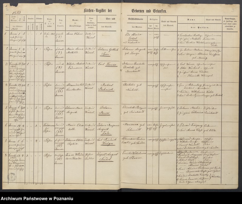 Obraz 4 z jednostki "Verzeichniss der Gebornen und Getauften, Getrauten, Verstorbenen"