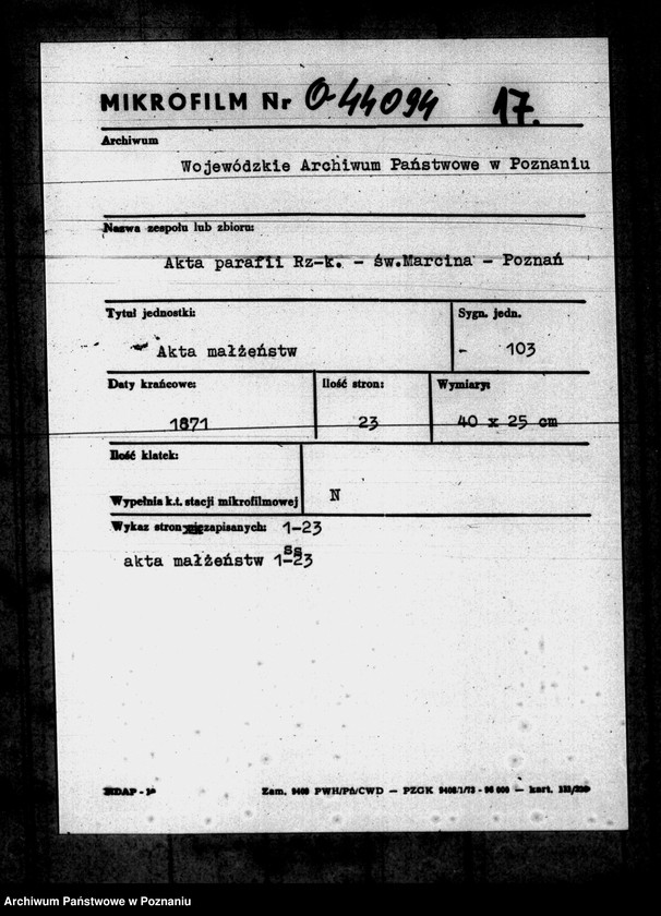 Obraz 1 z jednostki "Księga małżeństw"