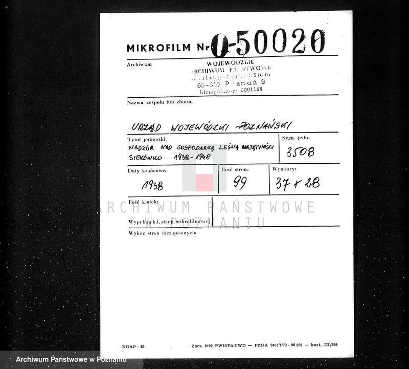 Obraz 2 z jednostki "/Nadzór nad gospodarką leśną majętności Siekówko/ 1938-1948"