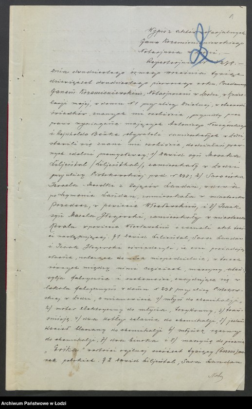 Obraz 3 z jednostki "Lilienfal, Landau i Głogowski Towarzystwo Przemysłowo-Handlowe - prowadzenie młyna oraz kupno i sprzedaż towarów"
