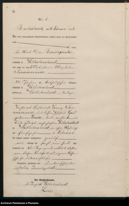 Obraz 8 z jednostki "Sterbe-Haupt-Register"