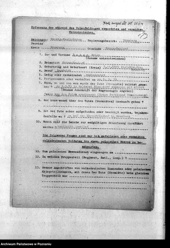 Obraz 17 z jednostki "Wykazy miejscowych Niemców z powiatu bydgoskiego, którzy zginęli w 1939 roku"