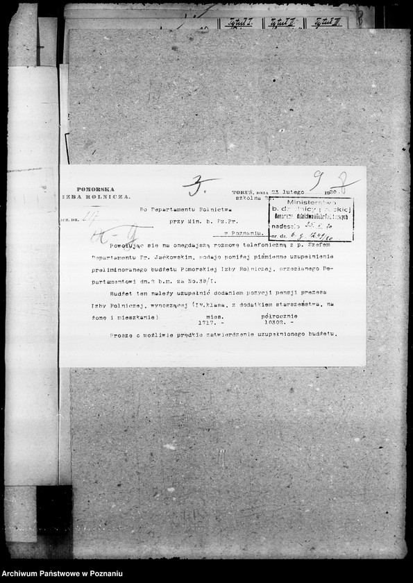 Obraz 13 z jednostki "Budżet Pomorskiej Izby Rolniczej na rok 1921"