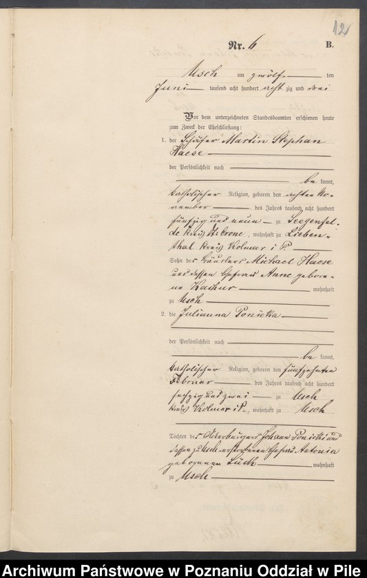 Obraz 14 z jednostki "Księga małżeństw"