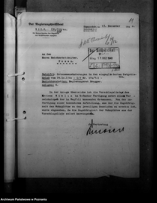 Obraz 15 z jednostki "Ortsnamenänderung - Kreis Welungen (Wieluń)"