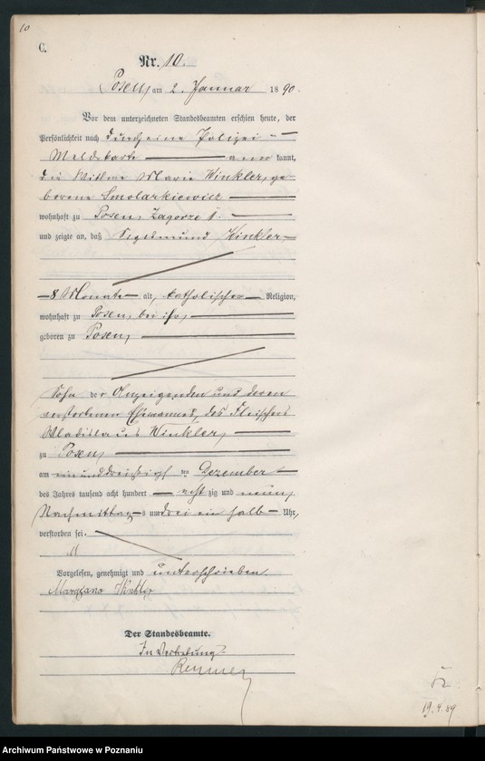 Obraz 13 z jednostki "Księga zgonów t. I"