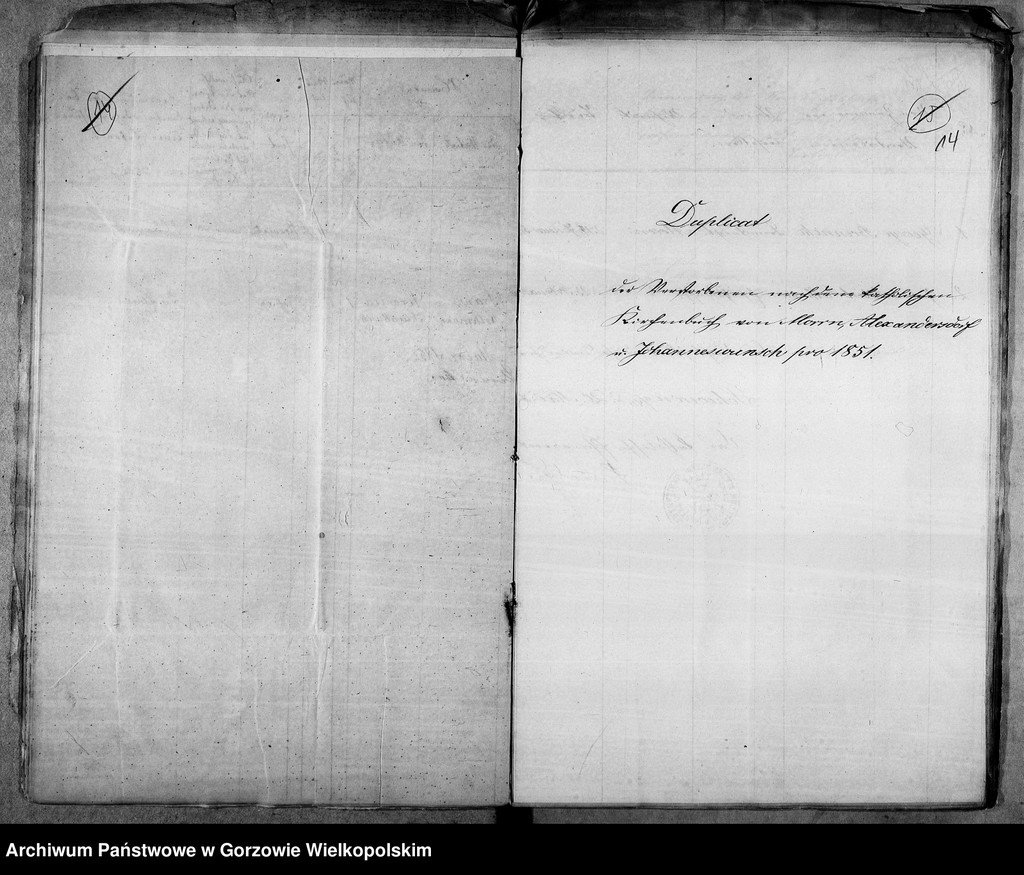 image.from.unit.number "Duplikate der Kirchenbücher über die katholischen Einwohner von: Morrn (Murzynowo), Alexandersdorf (Gościnowo), Johanneswunsch (Dobrojewo)"