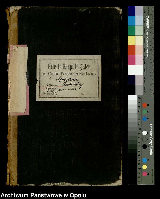 image.from.unit.number "Heiraths-Haupt-Register Standesamts Leobschütz pro 1904"