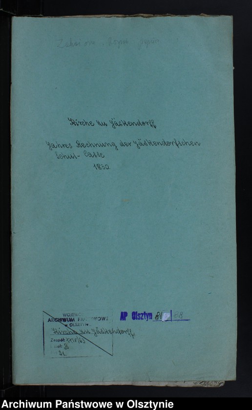 image.from.unit.number "Jahres Rechnung der Jaeskendorffschen-Schul-Casse"