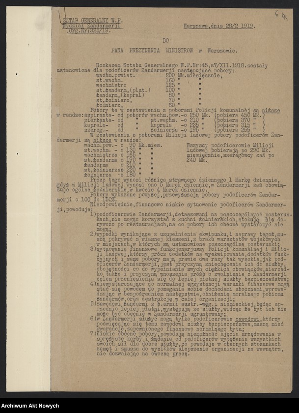 image.from.unit.number "Materiały dotyczące organizacji służby bezpieczeństwa (głównie Biura Wywiadowczego i żandarmerii) oraz memoriały i uwagi brytyjskiej misji policyjnej w sprawie reorganizacji polskiej"