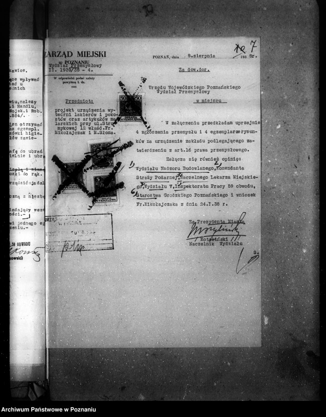 image.from.unit.number "Wytwórnia lakierów, pokostów i artykułów malarskich Fr. Mikołajczak i W. Słoma Poznań ul. Strumykowa 12"