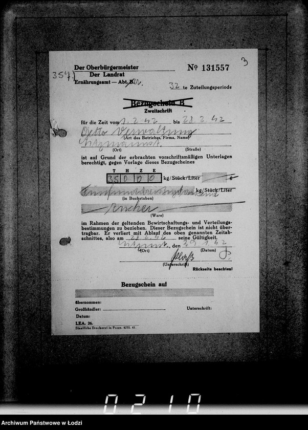 Obraz 7 z jednostki "Aufträge [Lieferscheinen und Rechnungen] 12596-12650 Lebensmitteleinkauf 5/Mü"